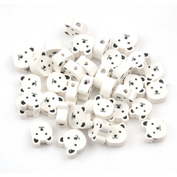 White Bear Polymer Clay Beads Χαλαροί δίσκοι χάντρες για κοσμήματα κατασκευής χειροποίητων DIY αξεσουάρ βραχιολιών