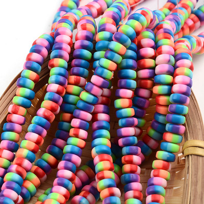 Nove šarene perle od polimerske gline 3x7 mm šarene plosnate kugle okruglog oblika za izradu nakita DIY ručno rađeni dodaci