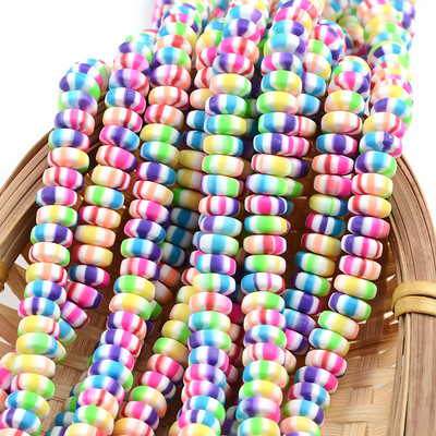 Nove šarene perle od polimerske gline 3x7 mm šarene plosnate kugle okruglog oblika za izradu nakita DIY ručno rađeni dodaci
