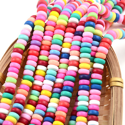 Nove šarene perle od polimerske gline 3x7 mm šarene plosnate kugle okruglog oblika za izradu nakita DIY ručno rađeni dodaci