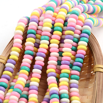 Nove šarene perle od polimerske gline 3x7 mm šarene plosnate kugle okruglog oblika za izradu nakita DIY ručno rađeni dodaci