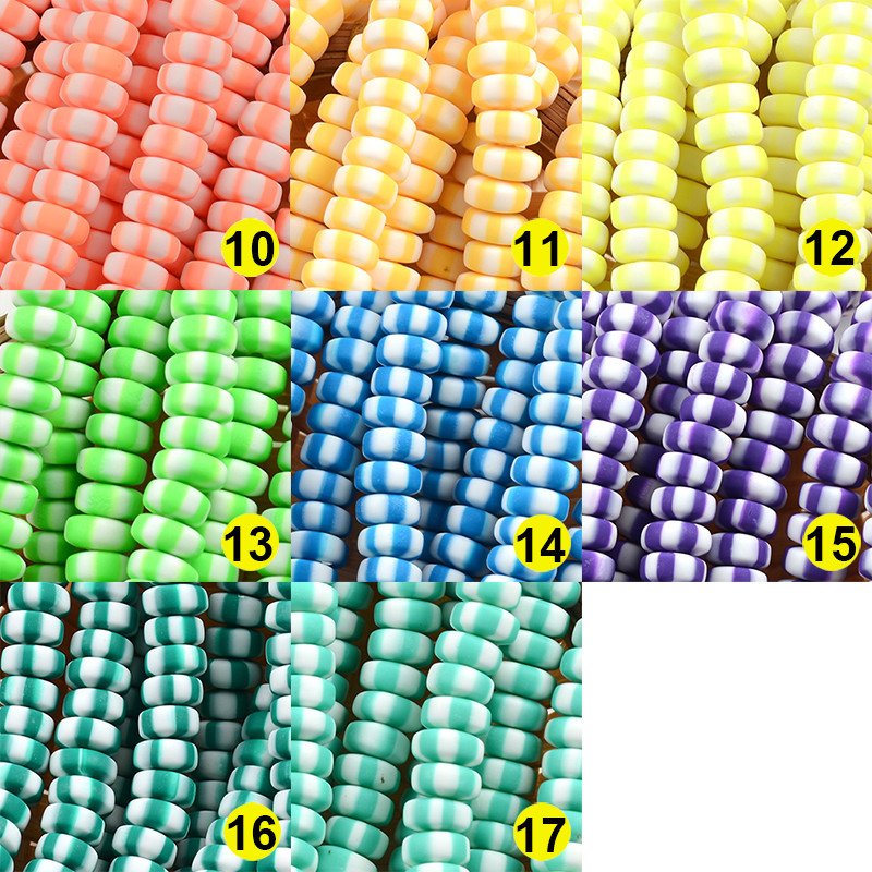 Nove šarene perle od polimerske gline 3x7 mm šarene plosnate kugle okruglog oblika za izradu nakita DIY ručno rađeni dodaci