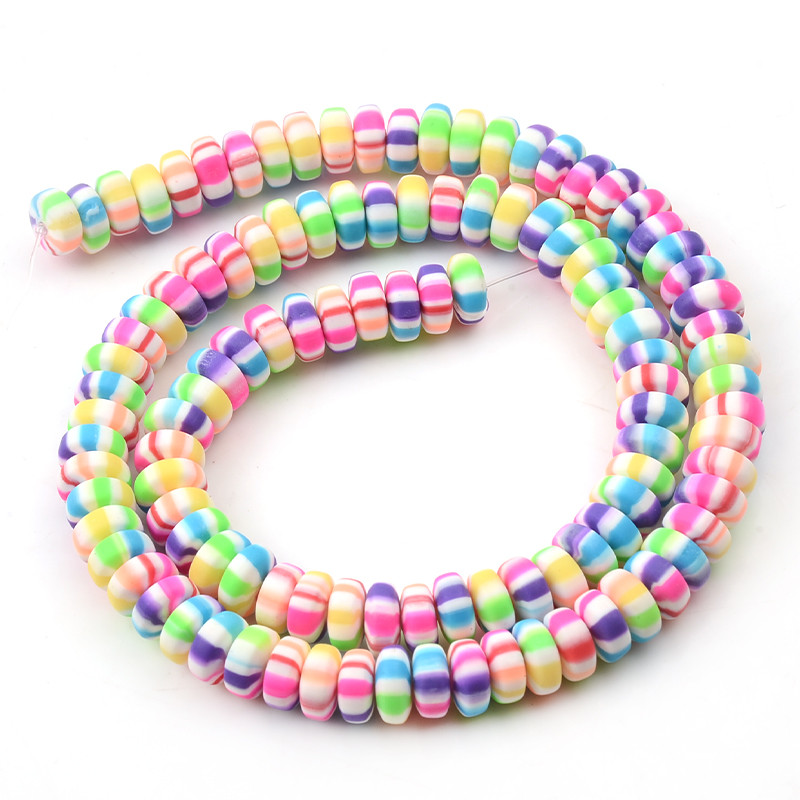 Nove šarene perle od polimerske gline 3x7 mm šarene plosnate kugle okruglog oblika za izradu nakita DIY ručno rađeni dodaci
