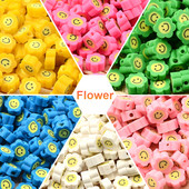 Цветя, мъниста от полимерна глина, сърце, дистанционер, усмивка, мъниста за изработка на бижута Направи си сам, ръчно изработена гривна, колие, аксесоари