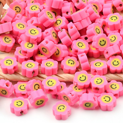 Цветя, мъниста от полимерна глина, сърце, дистанционер, усмивка, мъниста за изработка на бижута Направи си сам, ръчно изработена гривна, колие, аксесоари