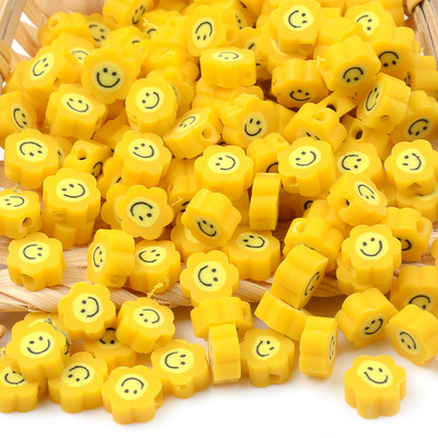 Цветя, мъниста от полимерна глина, сърце, дистанционер, усмивка, мъниста за изработка на бижута Направи си сам, ръчно изработена гривна, колие, аксесоари