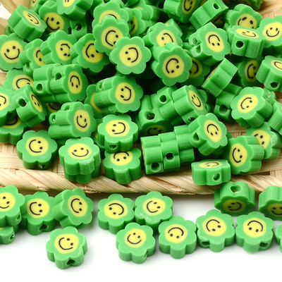 Цветя, мъниста от полимерна глина, сърце, дистанционер, усмивка, мъниста за изработка на бижута Направи си сам, ръчно изработена гривна, колие, аксесоари