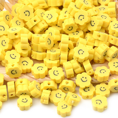 Цветя, мъниста от полимерна глина, сърце, дистанционер, усмивка, мъниста за изработка на бижута Направи си сам, ръчно изработена гривна, колие, аксесоари