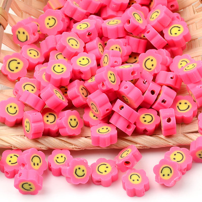 Цветя, мъниста от полимерна глина, сърце, дистанционер, усмивка, мъниста за изработка на бижута Направи си сам, ръчно изработена гривна, колие, аксесоари