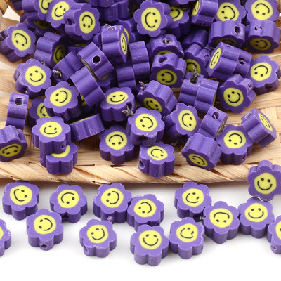 Цветя, мъниста от полимерна глина, сърце, дистанционер, усмивка, мъниста за изработка на бижута Направи си сам, ръчно изработена гривна, колие, аксесоари