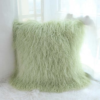 Δωρεάν αποστολή CX-D-04R Custom Made Mongolia Lamb Fur Cushion Αξεσουάρ διακόσμησης σπιτιού