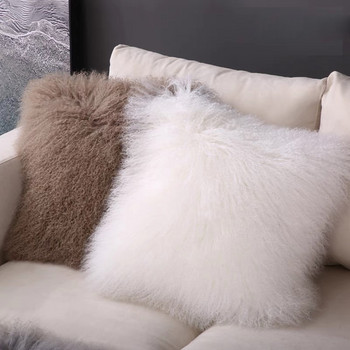 Δωρεάν αποστολή CX-D-04R Custom Made Mongolia Lamb Fur Cushion Αξεσουάρ διακόσμησης σπιτιού