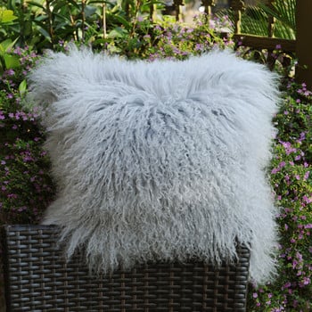 Δωρεάν αποστολή CX-D-04R Custom Made Mongolia Lamb Fur Cushion Αξεσουάρ διακόσμησης σπιτιού