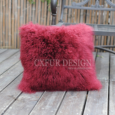 Besplatna dostava CX-D-04R Dodaci za uređenje doma izrađeni po mjeri Mongolski jagnjeći krzneni jastuk
