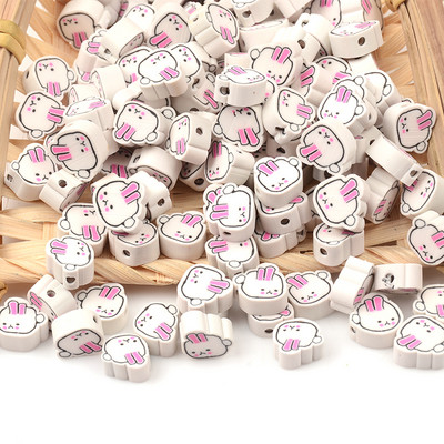 30 τμχ Cute Annimal Spacer Beads Polymer Clay Loose Beads for Bracelet Necklace DIY Jewelry Κατασκευή Χονδρικής