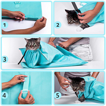 Τσάντα ώμου για κατοικίδιο ζώο Πολλαπλών χρήσεων για γάτας Πτυσσόμενη τσάντα πλύσης γάτας Θήκη περιποίησης κατοικίδιων για γατάκι κουτάβι Ρυθμιζόμενη G10