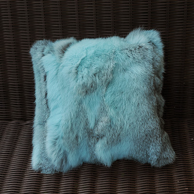 Besplatna dostava CX-D-17 Soft&Warm patchwork jastučnica od pravog zečjeg krzna ~ DOPUSTNA DOSTAVA