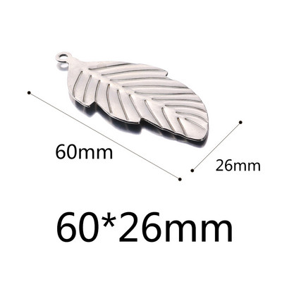 5pcs/LOT privjesci s velikim listovima od nehrđajućeg čelika DIY plutajući privjesci za izradu nakita Veleprodaja