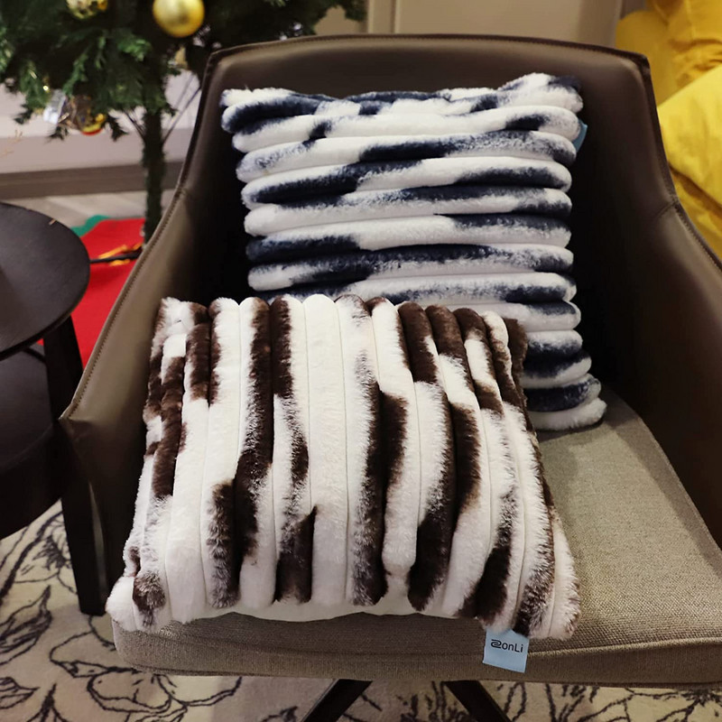 Jastučnica od imitacije zečjeg krzna, 4 kom. Pahuljasti jastuci, plišane jastučnice, kućni dekor, jastučnice, mekane jastučnice