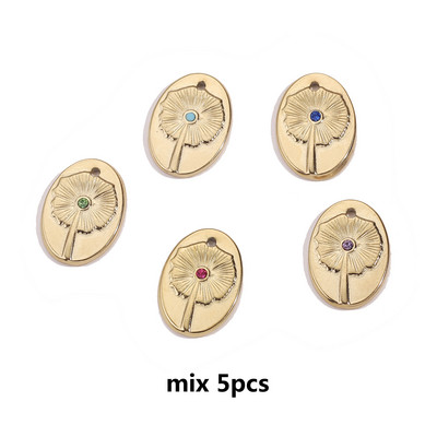 5 komada ovalnog cvijeta od nehrđajućeg čelika Boemski privjesci za plažu za Uradi sam Naušnice Ogrlica Izrada nakita Pribor za šarm Veleprodaja