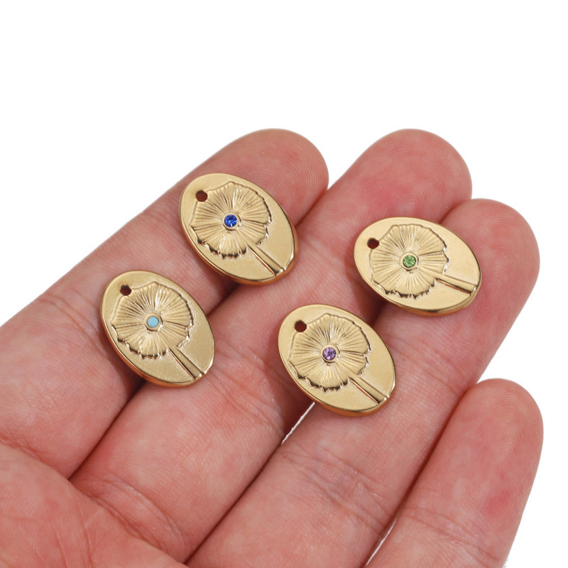 5 komada ovalnog cvijeta od nehrđajućeg čelika Boemski privjesci za plažu za Uradi sam Naušnice Ogrlica Izrada nakita Pribor za šarm Veleprodaja