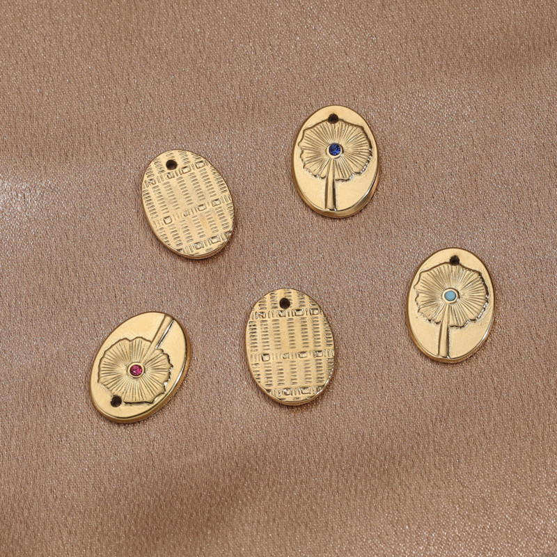 5 komada ovalnog cvijeta od nehrđajućeg čelika Boemski privjesci za plažu za Uradi sam Naušnice Ogrlica Izrada nakita Pribor za šarm Veleprodaja