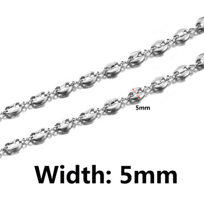 1 metar Lanci od zrna kave Ogrlice Lanci od nehrđajućeg čelika Svinjski nos Narukvice Punk Hip Hop DIY nakit Ručno izrađena ogrlica