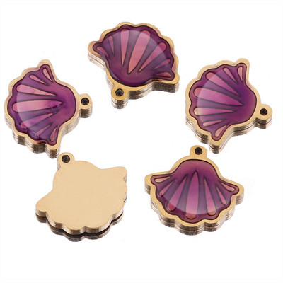 5 komada cakline koja kaplje ulje Morska školjka Morska zvijezda Privjesak od nehrđajućeg čelika Zvjezdane privjeske Komponente za ogrlicu DIY Izrada nakita Skupno