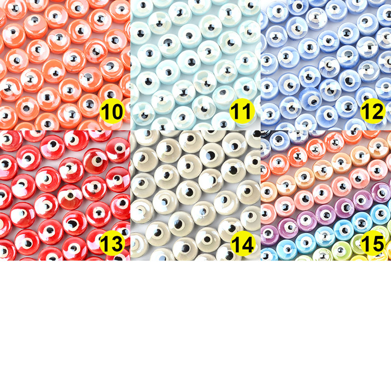 8MM10MM Perle za oči s dvostrukim licem Keramičke perle Trgovina Spacer Evil Charms za izradu nakita Diy narukvica Abalorios Kralen