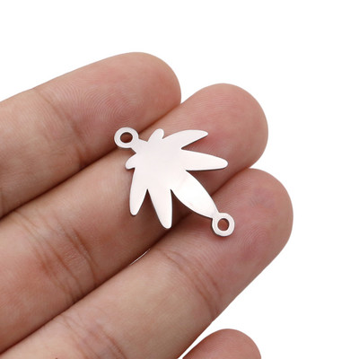 5 komada privjesaka za savijanje javorovog lišća od nehrđajućeg čelika Fit konektor za narukvicu, narukvica s privjeskom, ogrlica za ručnu izradu nakita DIY