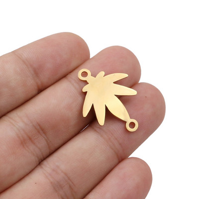 5 komada privjesaka za savijanje javorovog lišća od nehrđajućeg čelika Fit konektor za narukvicu, narukvica s privjeskom, ogrlica za ručnu izradu nakita DIY