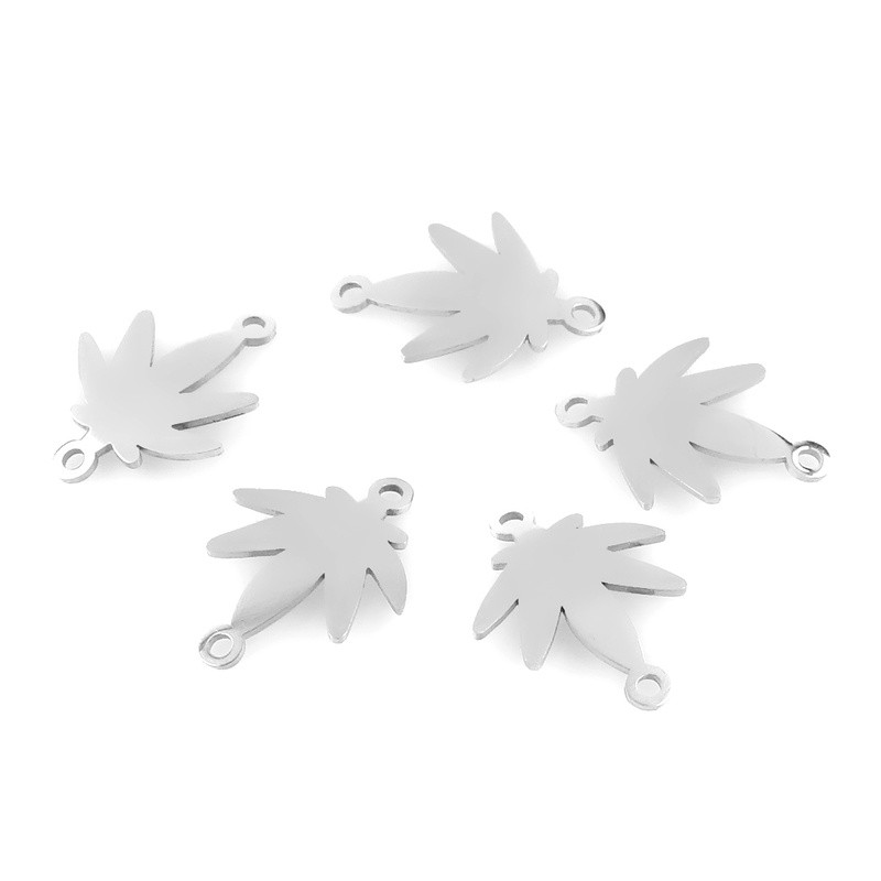 5 komada privjesaka za savijanje javorovog lišća od nehrđajućeg čelika Fit konektor za narukvicu, narukvica s privjeskom, ogrlica za ručnu izradu nakita DIY