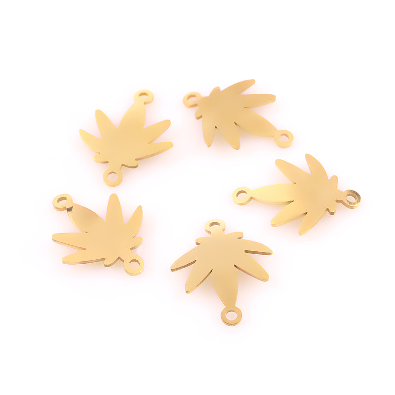 5 komada privjesaka za savijanje javorovog lišća od nehrđajućeg čelika Fit konektor za narukvicu, narukvica s privjeskom, ogrlica za ručnu izradu nakita DIY