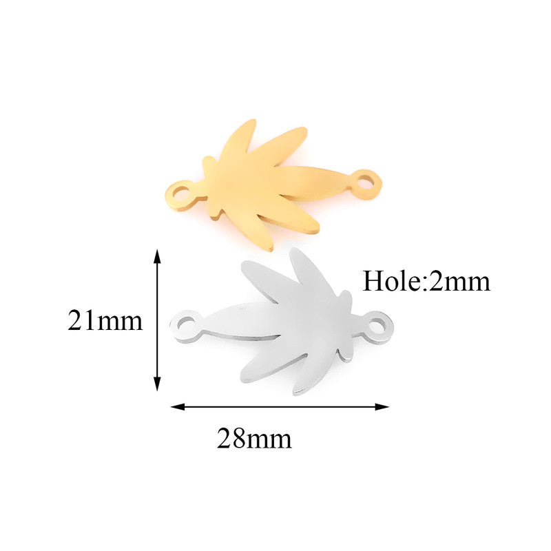 5 komada privjesaka za savijanje javorovog lišća od nehrđajućeg čelika Fit konektor za narukvicu, narukvica s privjeskom, ogrlica za ručnu izradu nakita DIY