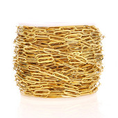 1 metar spljoštena elipsa širine 4 mm od nehrđajućeg čelika zlatne boje Rolo lančić za izradu modnih ženskih ogrlica