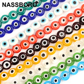 6/8/10/12 mm šarene okrugle perle za oči ravnog oblika Lampwork glazirane zle staklene perle za narukvicu, ogrlicu, izrada nakita „uradi sam“