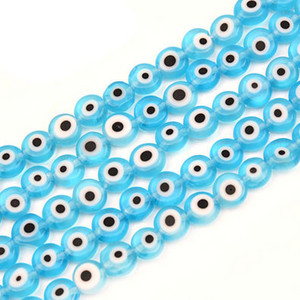 6/8/10/12 mm šarene okrugle perle za oči ravnog oblika Lampwork glazirane zle staklene perle za narukvicu, ogrlicu, izrada nakita „uradi sam“