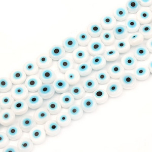 6/8/10/12 mm šarene okrugle perle za oči ravnog oblika Lampwork glazirane zle staklene perle za narukvicu, ogrlicu, izrada nakita „uradi sam“
