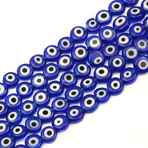 6/8/10/12 mm šarene okrugle perle za oči ravnog oblika Lampwork glazirane zle staklene perle za narukvicu, ogrlicu, izrada nakita „uradi sam“