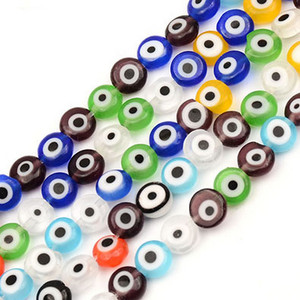 6/8/10/12 mm šarene okrugle perle za oči ravnog oblika Lampwork glazirane zle staklene perle za narukvicu, ogrlicu, izrada nakita „uradi sam“