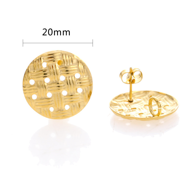 10 kom/lot novih zlatnih naušnica od nehrđajućeg čelika Javorovo uho boemsko kružno ažurno tkanje DIY matice za naušnice