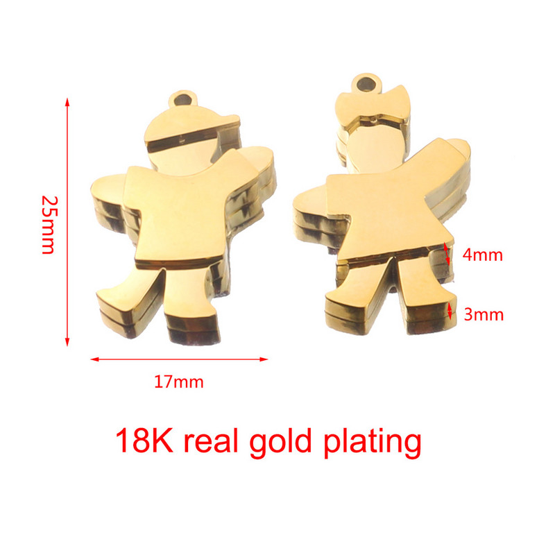 5 komada visokokvalitetnog pozlaćenog nehrđajućeg čelika za dječake i djevojčice, mali privjesci, ogrlice s privjescima, polirani DIY pribor za izradu nakita
