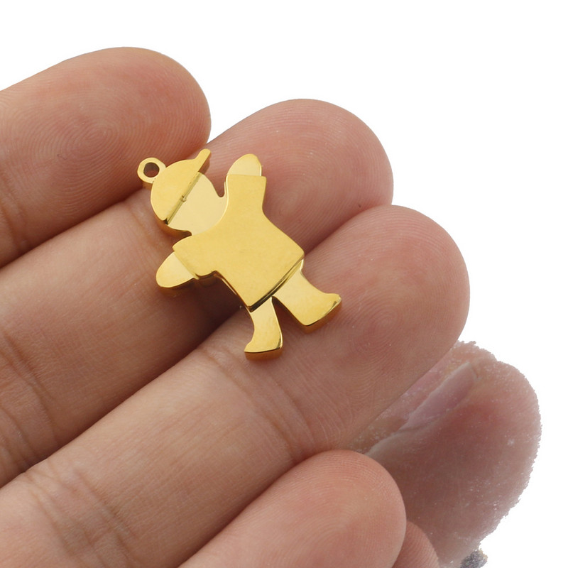 5 komada visokokvalitetnog pozlaćenog nehrđajućeg čelika za dječake i djevojčice, mali privjesci, ogrlice s privjescima, polirani DIY pribor za izradu nakita