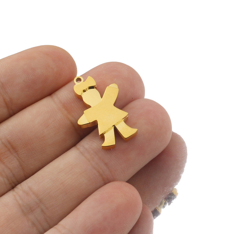 5 komada visokokvalitetnog pozlaćenog nehrđajućeg čelika za dječake i djevojčice, mali privjesci, ogrlice s privjescima, polirani DIY pribor za izradu nakita