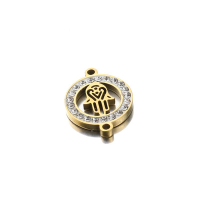 5 komada pozlaćenog križa s javorovim lišćem od nehrđajućeg čelika, visokokvalitetnog okruglog dijamanta, konektora, narukvica Izrada nakita DIY nalazi