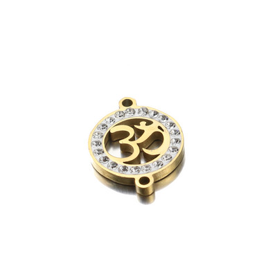 5 komada pozlaćenog križa s javorovim lišćem od nehrđajućeg čelika, visokokvalitetnog okruglog dijamanta, konektora, narukvica Izrada nakita DIY nalazi