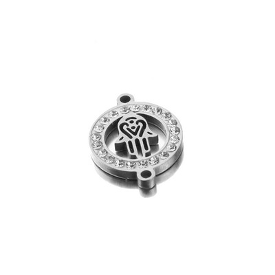 5 komada pozlaćenog križa s javorovim lišćem od nehrđajućeg čelika, visokokvalitetnog okruglog dijamanta, konektora, narukvica Izrada nakita DIY nalazi