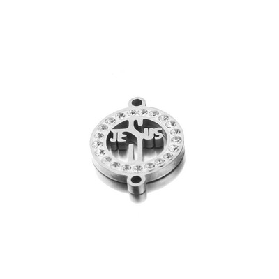 5 komada pozlaćenog križa s javorovim lišćem od nehrđajućeg čelika, visokokvalitetnog okruglog dijamanta, konektora, narukvica Izrada nakita DIY nalazi