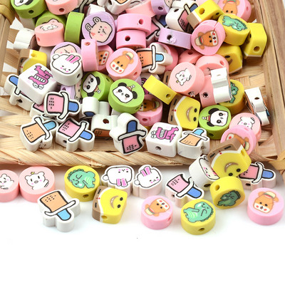 30 vnt./pora Keletas mielų raštų tarpinės karoliukai polimero molio palaidi karoliukai, skirti apyrankėms, karoliui, pasidaryk pats papuošalams gaminti