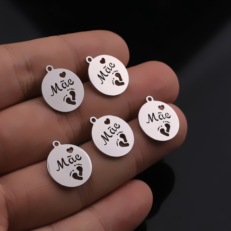 Aiovlo 5 kom/lot privjesci od nehrđajućeg čelika više ljubavi slatka ljupka dječja stopala DIY naušnice narukvica ogrlica nakit nalazi